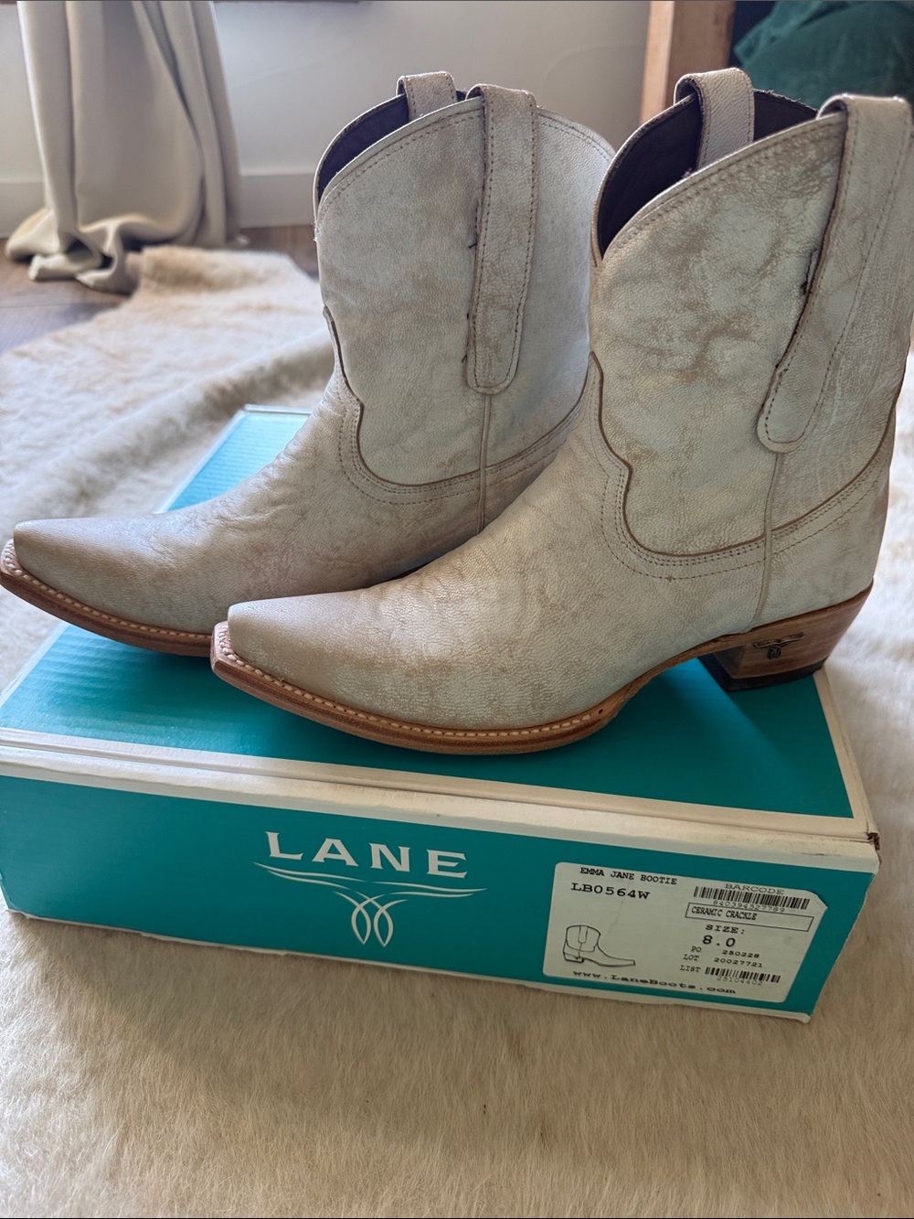 Lane Emma Jane Bootie Crackle White